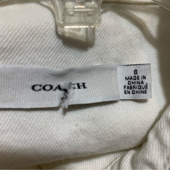 COACH White Denim Shirt Dress With Gold Buttons 100% Cotton Size Small - Picture 11 of 13